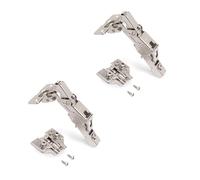 Emuca - Cerniere dritte a scodellino X92 con chiusura ammortizzata, apertura 105º, basette per vite, Nichel satinado, lotto di 20