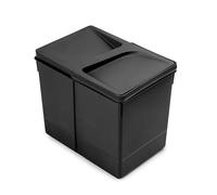 Emuca - Contenitori per la raccolta differenziata per cassetti da cucina, H 266 mm (1 x 15 L), Plastica nera