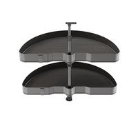 Emuca - Coppia di cestelli girevoli Harmony semicircolare, Modulo larghezza 800mm, Altezza regolabile, Acciaio e Legno, Grigio antracite