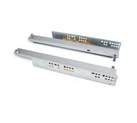 Emuca Coppia di guide a scomparsa per cassetti, a rulli, 500 mm, estrazione totale, sistema push, Zincato