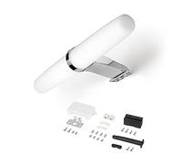 Emuca - Faretto LED per specchio da bagno, IP44, 233 mm, Tecnoplastica, Cromato brillo
