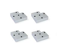 Emuca - Gambe per mobili, piedi per mobile in plastica colore grigio metallizzato, Set di 4 piedini di altezza 15mm