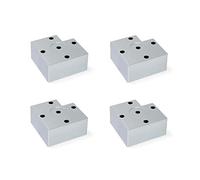 Emuca - Gambe per Mobili, Piedi per Mobile in Plastica Colore Grigio Metallizzato, Set di 4 Piedini di Altezza 45 mm, Grigio Metallizzato, h 45 mm