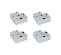 Emuca - Gambe per mobili, piedi per mobile in plastica colore grigio metallizzato, Set di 4 piedini di altezza 30mm