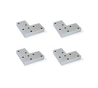 Emuca - Gambe per mobili, piedi per mobile in plastica colore grigio metallizzato, Set di 4 piedini di altezza 12mm