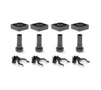 Emuca - Gambe per mobili, Piedi per mobile in plastica colore nero, Set di 4 piedini regolabili di altezza 120mm
