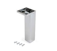 Emuca - Gambe per mobili, piedi per mobile in plastica, Set di piedini con viti di fissaggio, dicersi modelli (H 140mm Di angolo (set di 4 pz), Cromato)