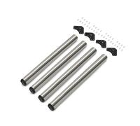 Emuca - Gambe regolabili per tavolo Ø60x710mm, kit di 4 piedi per tavolo in acciaio, altezza regolabile 710-730mm, nichel satinato