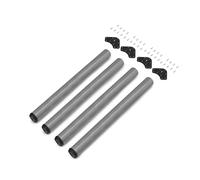Emuca - Gambe regolabili per tavolo Ø60x830mm, kit di 4 piedi per tavolo in acciaio, altezza regolabile 830-850mm, Verniciato alluminio