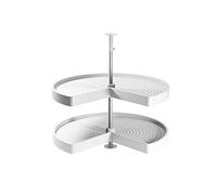 Emuca - Guarnitura Girevole per Mobile ad Angolo di Cucina, cestelli girevoli 3/4 di Ø710mm per Base di 800mm, Bianco