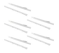 Emuca - Guida-Binario con Cuscinetti a Rulli per Cassetto, Verniciato Bianco, 450 mm, Set di 5