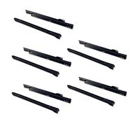 Emuca - Guida-Binario con Cuscinetti a Rulli per Cassetto, Verniciato Nero, 300 mm, Set di 5