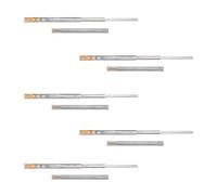 Emuca - Guide per cassetti con cuscinetti a sfera 45mm x 550mm, Set di 5 coppie di binari ad estrazione totale con chiusura ammortizzata