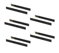 Emuca - Guide per cassetti con cuscinetti a sfera 45mmx300mm, Set di 5 coppie di binari ad estrazione totale con chiusura ammortizzata, Nero