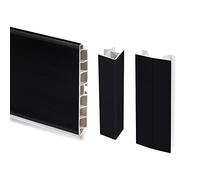 Emuca - Kit battiscopa da Cucina, con Accessori per Unione, Altezza 100 mm, 4,7 m, plastica, Nero