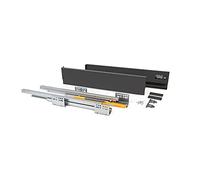 Emuca - Kit cassetto cucina o bagno con guide ad estrazione totale e chiusura soft, altezza 105mm e profondità 400mm, Grigio antracite
