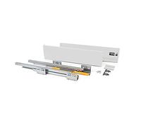 Emuca - Kit cassetto Cucina o Bagno con Guide ad Estrazione Totale e Chiusura Soft, Altezza 138 mm e profondità 350 mm, Bianco