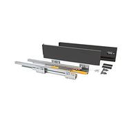Emuca - Kit cassetto Cucina o Bagno con Guide ad Estrazione Totale e Chiusura Soft, Altezza 138mm e profondità 500mm, Grigio antracite