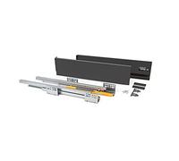 Emuca - Kit cassetto Cucina o Bagno con Guide ad Estrazione Totale e Chiusura Soft, Altezza 185mm e profondità 450mm, Bianco