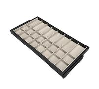 Emuca - Kit cassetto organizzatore e Telaio con Guide a Chiusura Morbida per Armadio, Regolabile, modulo 900mm, Nero e Grigio Pietra Testurizzato