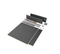 Emuca - Kit cassetto per cucina o bagno con pannelli inclusi e guide con estrazione totale con chiusura soft, altezza 93 mm per modulo 600 mm e profondità 500 mm, grigio antracite.