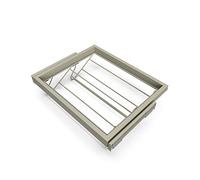 Emuca - Kit cassetto portascarpe e Telaio con Guide a Chiusura Morbida per Armadio, Regolabile, modulo 600mm, Grigio Pietra