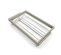 Kit Cassetto Portascarpe e Telaio per Armadio 800 mm in Alluminio e Plastica Emuca Grigio Pietra