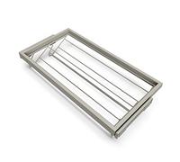 Kit Cassetto Portascarpe e Telaio per Armadio 900 mm in Alluminio e Plastica Emuca Grigio Pietra