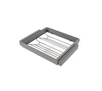 Emuca - Kit cassetto portascarpe e telaio regolabile Quartz per armadi, chiusura ammortizzata e estrazione totale, modulo 60 cm, finitura Titanio