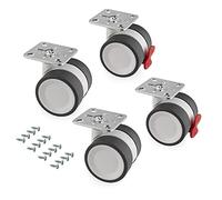 Emuca - Kit di ruote con piastra per montaggio, Ø 50, Acciaio e Tecnoplastica