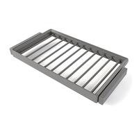 Emuca - Kit portapantaloni a 7 aste e telaio regolabile Quartz per armadi, chiusura ammortizzata e estrazione totale, modulo 90 cm, finitura Titanio