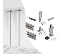 Emuca - Kit struttura modulare Zero con ferramenta e 2 profili per il montaggio a pavimento e a parete con dispositivo di li, 1 kit
