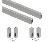 Emuca - Kit tubo per armadio Luxe, 0,75 m, Color pietra, Alluminio e Tecnoplastica, Lotto di 2