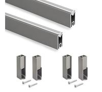 Emuca - Kit tubo per armadio Luxe, 0,75 m, Titanio, Alluminio e Tecnoplastica, 1 kit