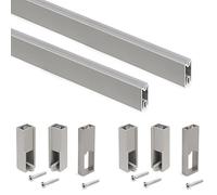 Emuca - Kit Tubo per Armadio Luxe, 1,15 m, Color Pietra, Alluminio e Tecnoplastica, Lotto di 2