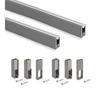 Emuca - Kit tubo per armadio Luxe, 1,15 m, Titanio, Alluminio e Tecnoplastica, 1 kit