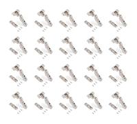 Emuca - Lotto di 20 cerniere mezzo collo X91 con chiusura soft e Basetta a vite, altezza 1, Acciaio, Nichelato