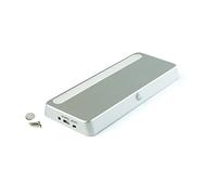 Emuca Luminaria LED Ricaricabile con Sensore di Movimento 1 W, Grigio Metallizzato