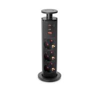 Emuca - Multipresa estraibile, 3 prese Schuko, 1 USB A + 2 USB C, Nero