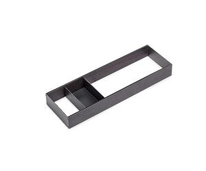 Emuca - Organizzatore per cassetto, 150x470 mm, Grigio Antracite, Acciaio e Legno