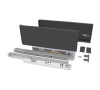 Emuca - Vertex 40 kg (88 lb) altezza cassetto esterno 131 mm (5,1 inch), Grigio antracite, Acciaio