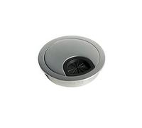 Emuca Passacavi Rotondo Diametro 60 mm da Incastrare in Scrivania/Tavolo in Zama, Cromato Opaco