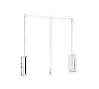 Emuca - Penderie rabattable pour armoire Sling, 450-600mm, Plastique blanc, Acier et Plastique.
