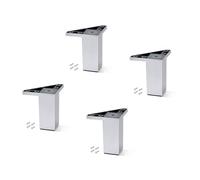 Emuca - Piedini per mobili in plastica, gambe per mobili, set di 4 piedini, cromato, altezza 100 mm, con viti di montaggio