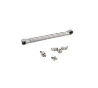 Emuca - Pistone diametro 12 Thin con agganci per ante a ribalta, 80, Verniciato nichel opaco, Acciaio e Tecnoplastica, 1 un