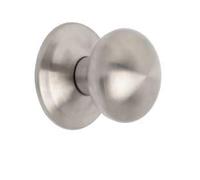 Emuca - Pomello Rotondo per Porte Esterne di Ingresso, Modello Bowler, Maniglia per Porta d'ingresso Ø70mm, Acciaio Inox, Nichel Satinato