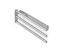 Emuca - Porta asciugamani estraibile, 3 bracci, appendi asciugamani da bagno o cucina, 440 mm, Alluminio, Anodizzato opaco