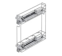 Emuca - Portabottiglie estraibile, Carrello portabottiglie estraibile per cucina, chiusura morbida, 200mm, Cromato brillo, Acciaio