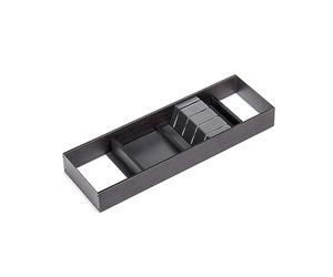 Emuca - Portacoltelli per cassetto, 150x470 mm, Grigio Antracite, Acciaio e Legno