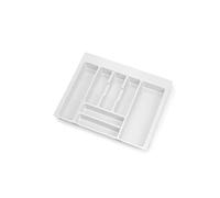 Emuca - Portaposate per cassetto da cucina Vertex/Concept 500, modulo 600 mm, Spalle 16mm, Plastica, bianco